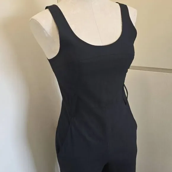 Theory Style #90171233 Blk Wool/Spndx Slvls Jumpsuit, Wide Leg, Sz. 4, EUC